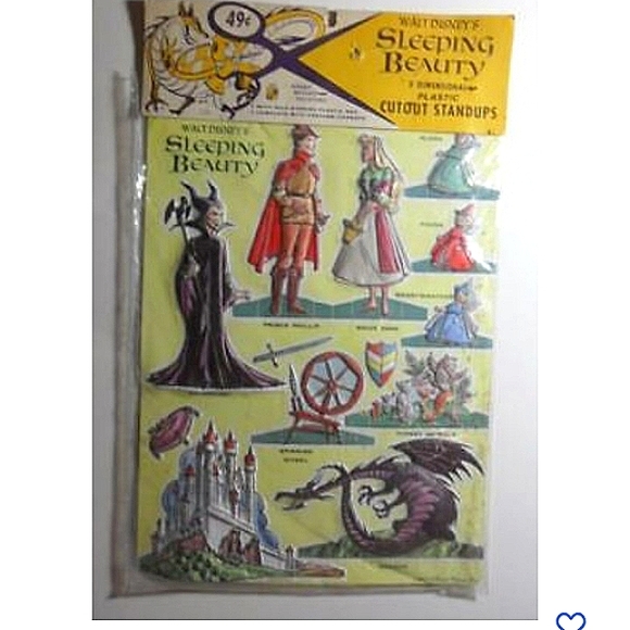 Walt Disney & Aldon Sleeping Beauty 3D Plastic Cutouts Vintage HTF Collectible - Picture 2 of 2